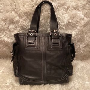 Coach Black Leather Tote